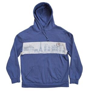 Disney Paris Hoodie Size Medium Blue Epcot France World Showcase Mickey